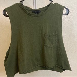 F21 crop pocket shirt